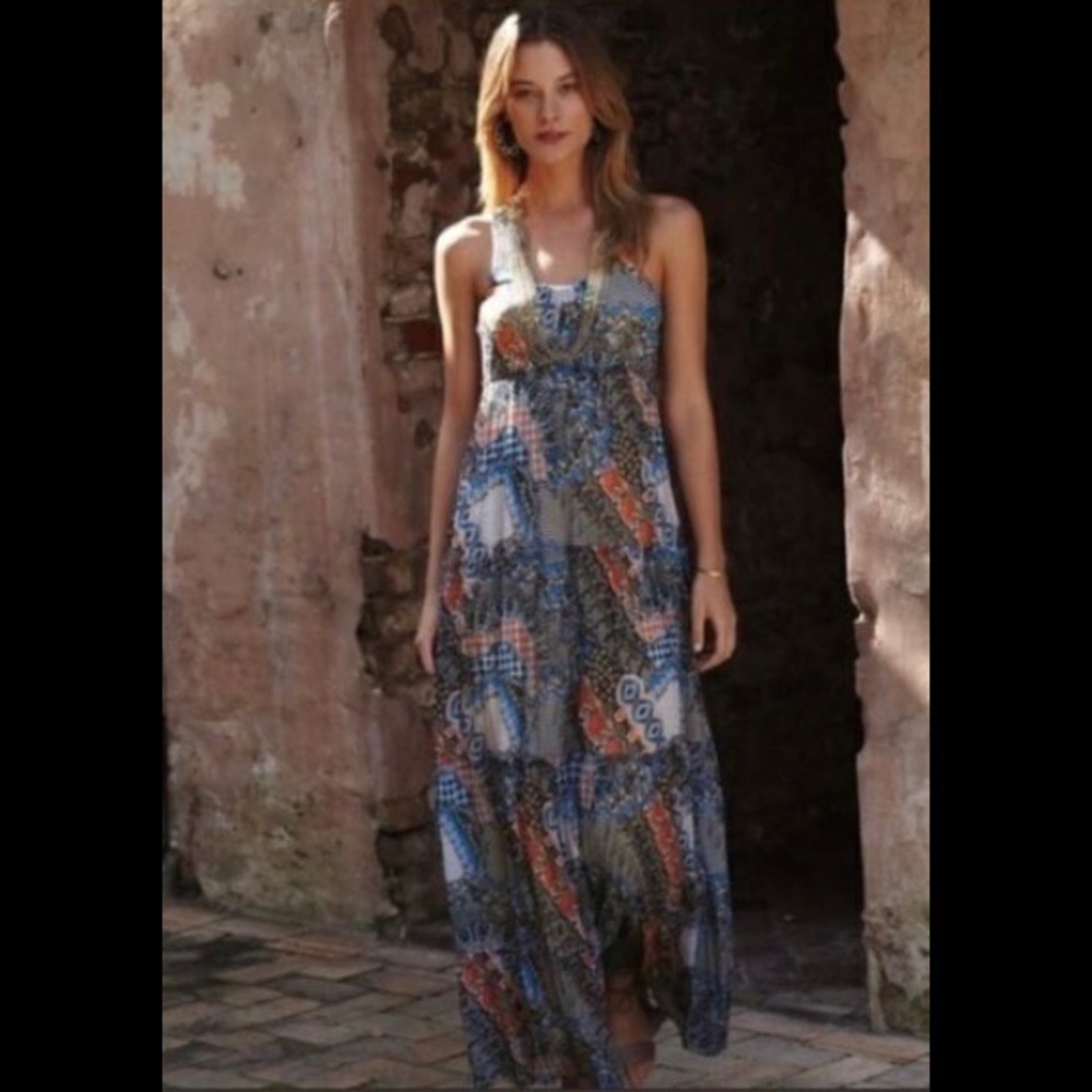 ANTHROPOLOGIE Weston Wear Tiered Maxi Dress -Boho Size Small